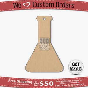 Science Beaker Acrylic Craft Blank for Key Chains