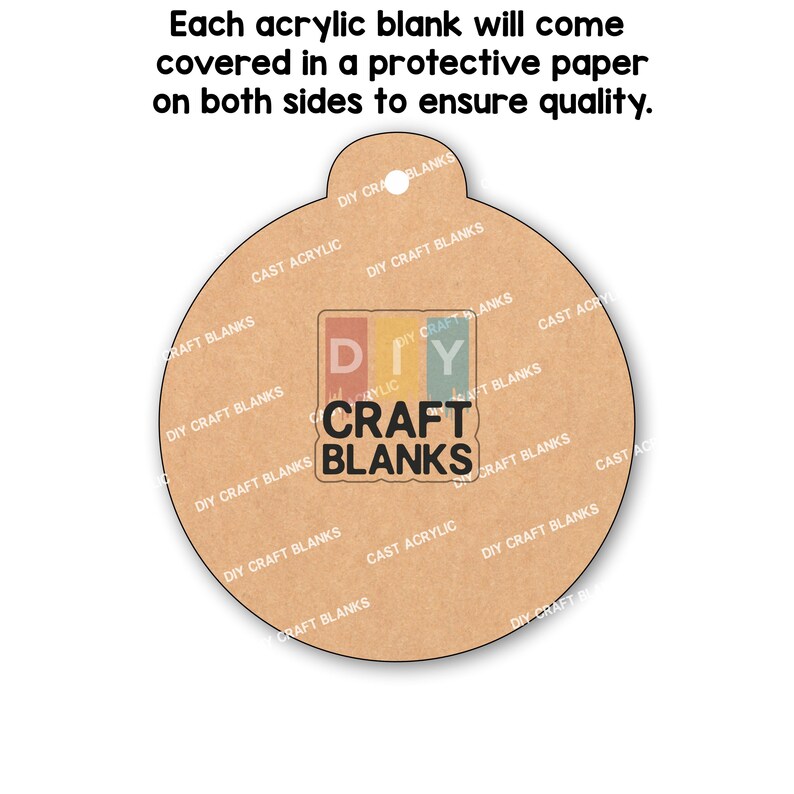 Christmas Ornament, Clear Cast Acrylic Ornament Blank with Optional UV-DTF Decal | DIY Craft Blanks image 2