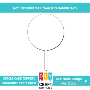 7" Cercle DIY Cake Toppers, Sublimation MDF Cake Topper, Cake Topper Blanks, Sublimation Blank Round Cake Topper, DIY Round Cake Topper