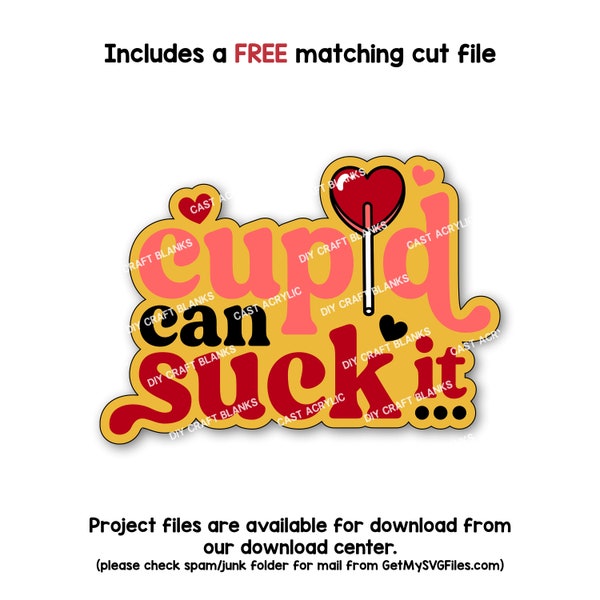 Cupid Can Suck It, Suck It Cupid, Anti-Valentine, Keychain, Badge Reel, DIY, Craft, Blank, Phone Grip