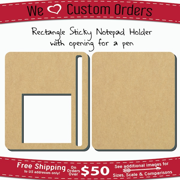 Sticky Note Holder with Pen Slot, Sticky Notepad, Sticky Note Pad, Teacher Gift