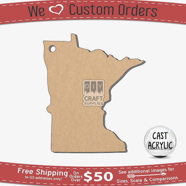 Minnesota State Acrylic Blank for Key Chain and Crafting