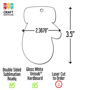 3,5" Sublimatie Mitten Hardboard Blank, Mitten Sublimatie Blank, Sublimatie Craft Blank, Mitten Craft Blank