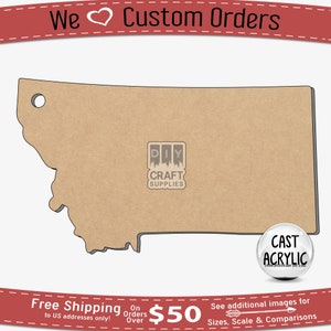Montana State Acrylic Blank: DIY Keychain Craft Supply