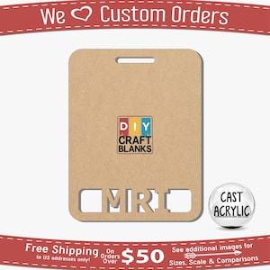 MRI Tech Badge Buddy: Clear Acrylic, Horizontal ID Holder