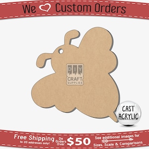 Bee Acrylic Blank: DIY Craft Shape, Keychain Ornament (1/8" Thick)