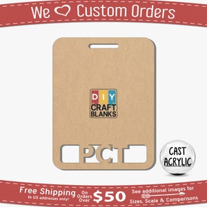 Clear Acrylic PCT Badge Buddy Blank: DIY Craft, Laser Cut