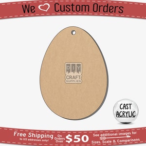 May include: A brown wooden egg-shaped ornament with a hole at the top for hanging. The ornament is blank and ready to be decorated. The ornament is 4 inches tall and 3 inches wide. The ornament is made of wood and is perfect for crafting.