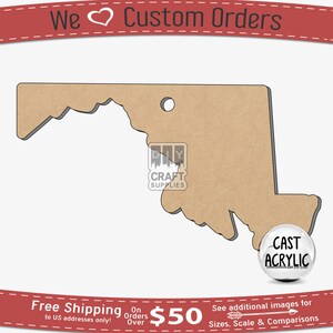 Maryland State Acryl Rohling für Schlüsselanhänger und Basteln