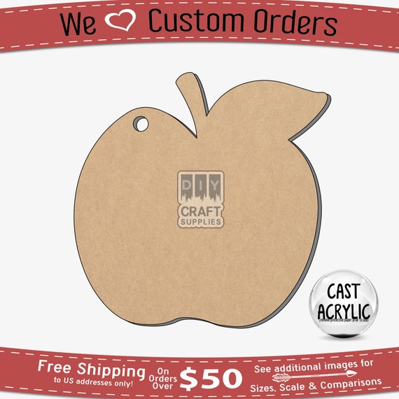 Apple Shaped Red Glitter Acrylic Blanks for Badge Reels 