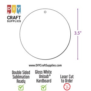 3,5" sublimatie cirkel hardboard blanco, cirkel sublimatie blanco, sublimatie ambachtelijke blanco, cirkel ambachtelijke blanco