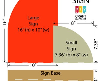 Large 3 Piece Acrylic Sign, DIY 3 Piece Sign Blanks