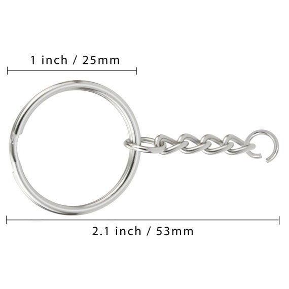  Stainless Steel Key Rings - 10 Pcs ~1inch, 25mm Round