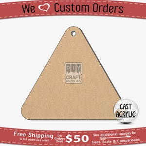 Triangle Craft Blank, Triangle Keychain, Triangle Blank, Triangle, Triangle Plastic Shape, Unfinished Craft Blank, Shapes for Crafts