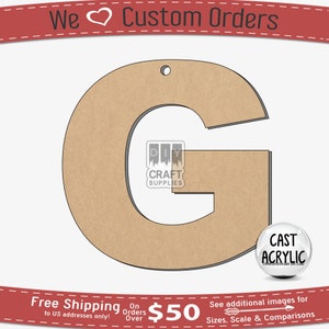 Letra G Sans Serif Acrílico Craft Blank para llaveros, Alfabeto G Crafting Blank, Mayúscula Arial Negro G