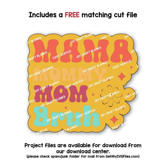 Mama, Mommy, Mom, Bruh, Keychain, Badge Reel, DIY, Craft, Blank, Phone Grip  -  Canada
