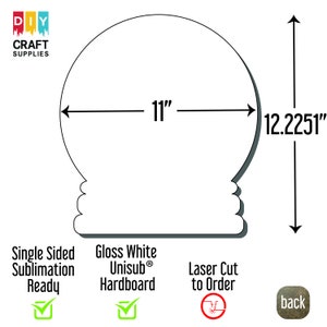 12" Sneeuwbol Hardboard Blank, Sneeuwbol Sublimatie Blank, Sublimatie Craft Blank, Photo Craft Blank, MDF Blank voor sublimatie