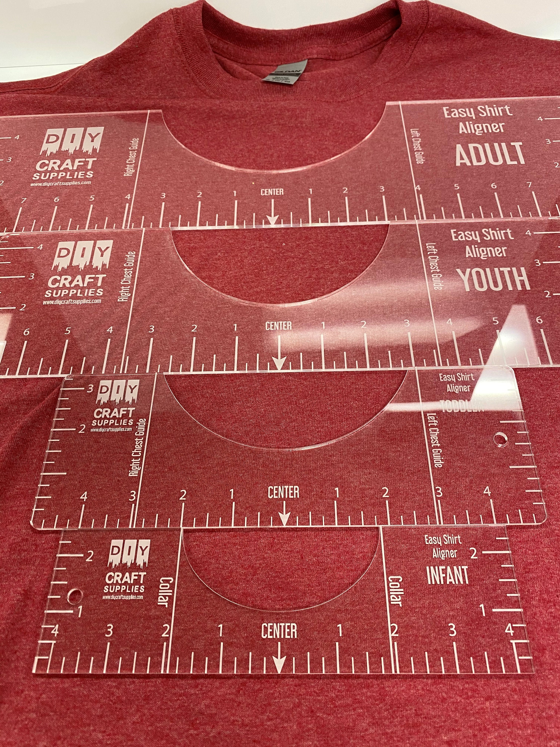 Tshirt Ruler Guide for Vinyl Alignment Set for Gildan t Shirts Suitable  with cricut Accessories , Shirt Ruler for Vinyl Alignment According to  Measuring Tape : : Arts & Crafts