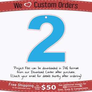 Number 2 Acrylic Craft Blank: Arial Black Font, DIY Keychain, Tag