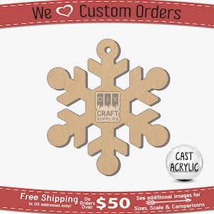 Snow Flake, Snow, Keychain, Badge Reel, Phone Grip, Craft, Blank (Snow Flake Design #1)