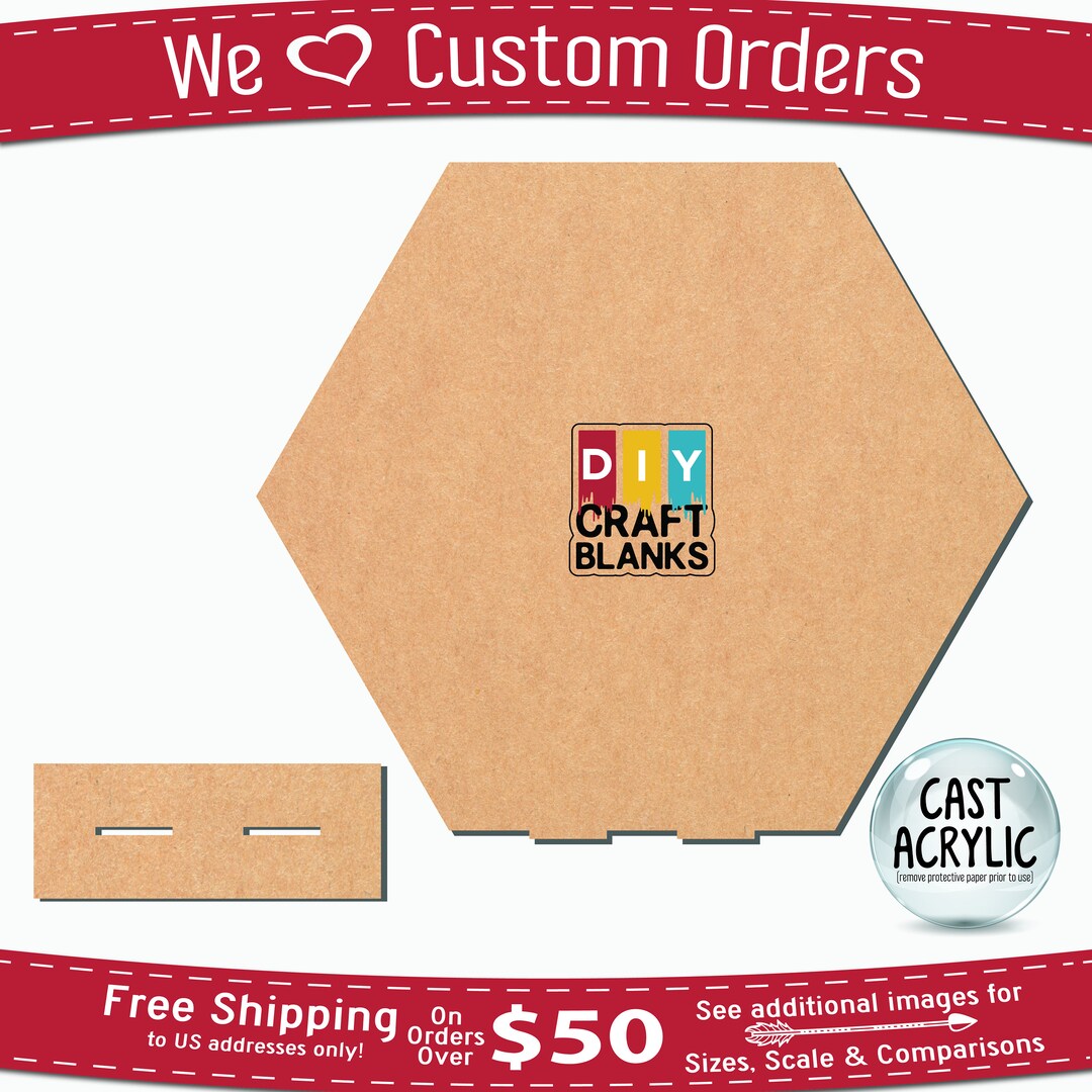 Large 10 DIY Blank Hexagon Acrylic Table Number Sign, DIY Modern