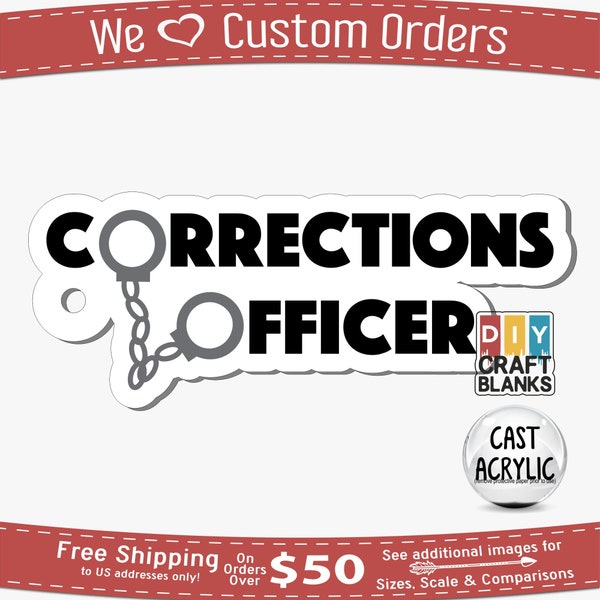Corrections Officer, Keychain, Badge Reel, DIY, Craft, Blank, Phone Grip