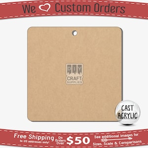 Klara akrylformade fyrkantiga blanks: Rundade hörn, DIY-pyssel, nyckelringstillbehör