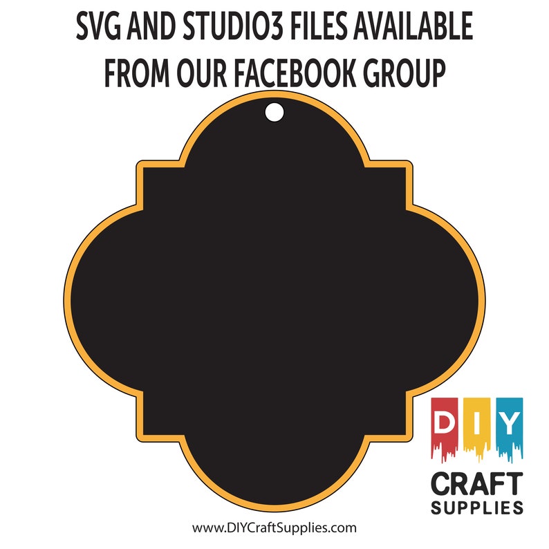 Package of 3 Quatrefoil Acrylic Craft Blank for DIY Projects