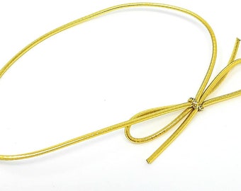 Lazos elásticos dorados preatados, adornos para cajas de regalo, 20 cm (50 unidades)