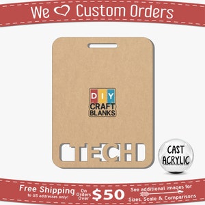 Badge Buddy for Techs, Tech Badge Buddy, Technician, Horizontal Badge Buddy, Large Badge Buddy