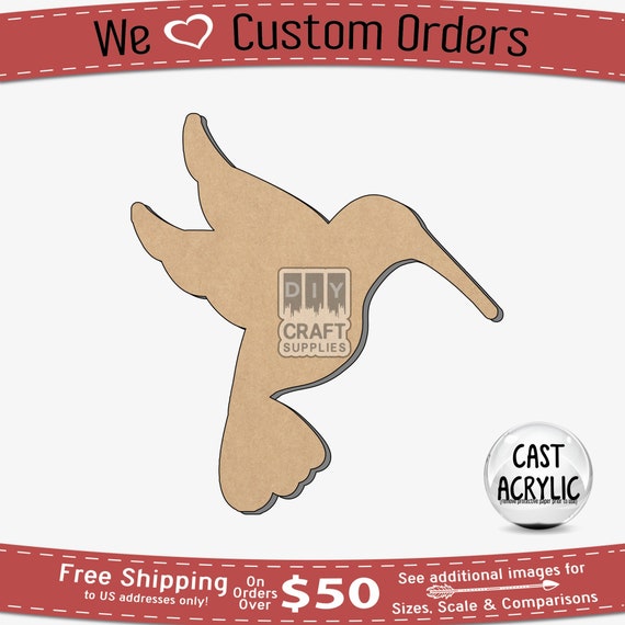 Hummingbird, Keychain, Badge Reel, Phone Grip, Craft Blank, Craft Acrylic Blanks for Key Chains