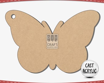 Butterfly Acrylic Shape, Acrylic Butterfly Shaped Blank, Unfinished Butterfly Craft Blank, Shapes for Crafts, DIY Acrylic Blank