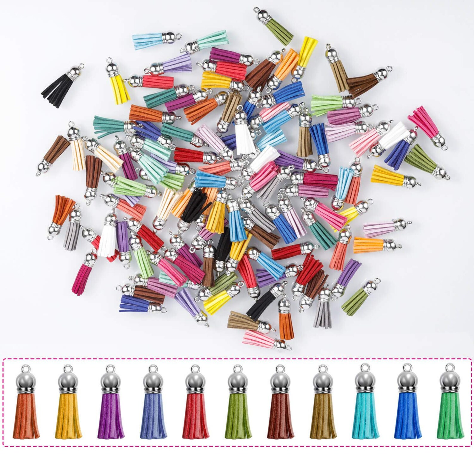 120 Peice Keychain Tassels Acrylic Keychain Blanks DIY Etsy