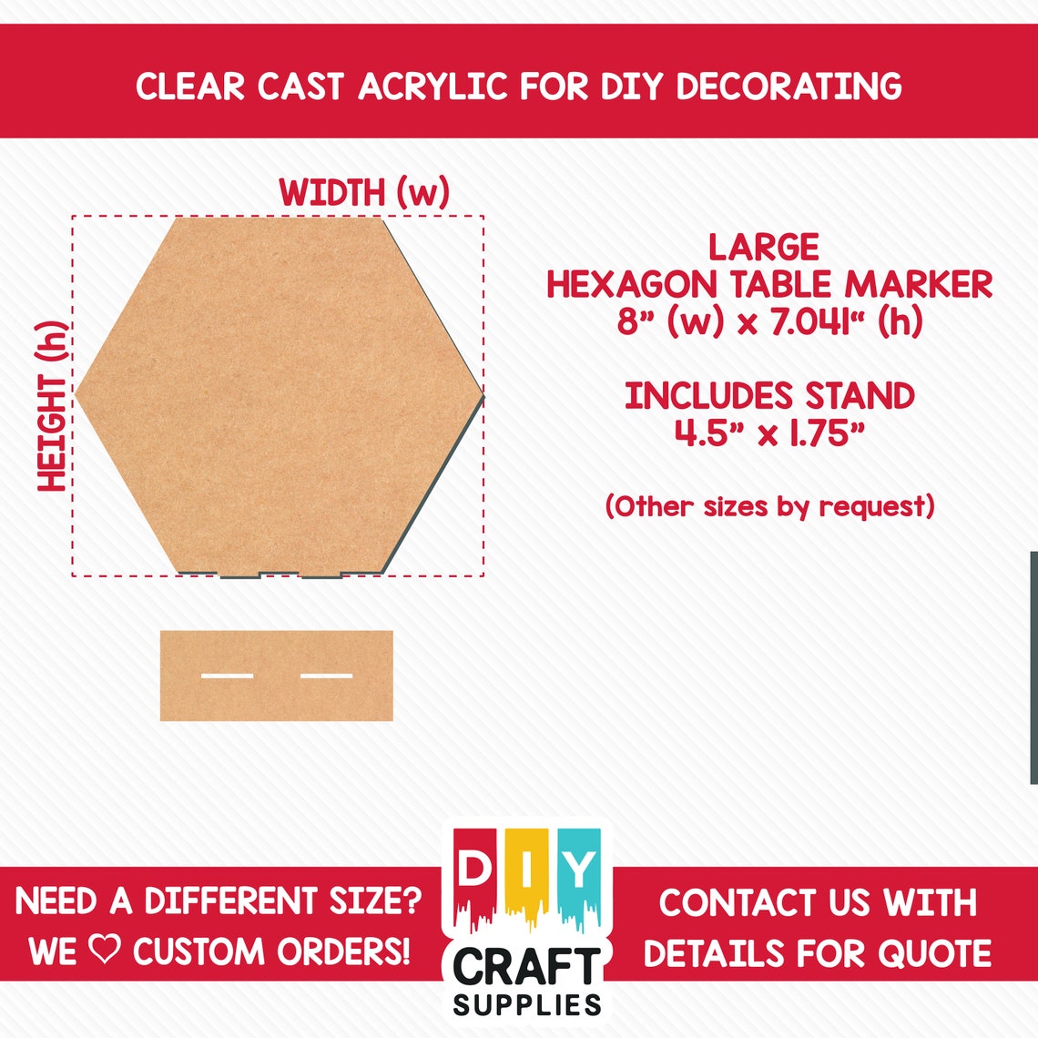 8 DIY Blank Hexagon Acrylic Table Number Sign DIY Etsy