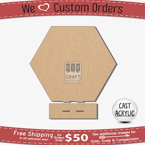 Large Acrylic Hexagon Table Sign Blank: DIY Table Marker (12 inch)