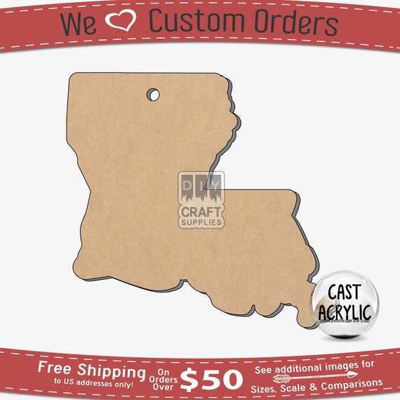 Louisiana State Acrylic Blank for Key Chain and Crafting 