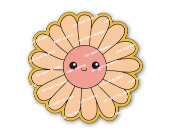 Daisy, Flower, Simple Daisy, Keychain, Badge Reel, DIY, Craft, Blank, Phone Grip