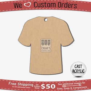 Acrylic T-Shirt Blank: Clear Keychain Craft Shape