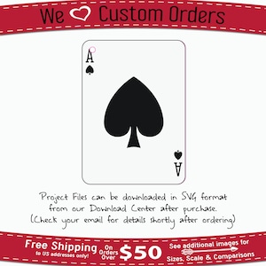 Playing Card Acrylic Blank with Ace of Spades SVG Project File for Crafters