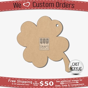 Shamrock, 4 Leaf Clover, Clover, Keychain, Badge Reel, Acrylic Shape, Acrylic Shaped Blank, Unfinished Craft Blank, Shapes for Crafts