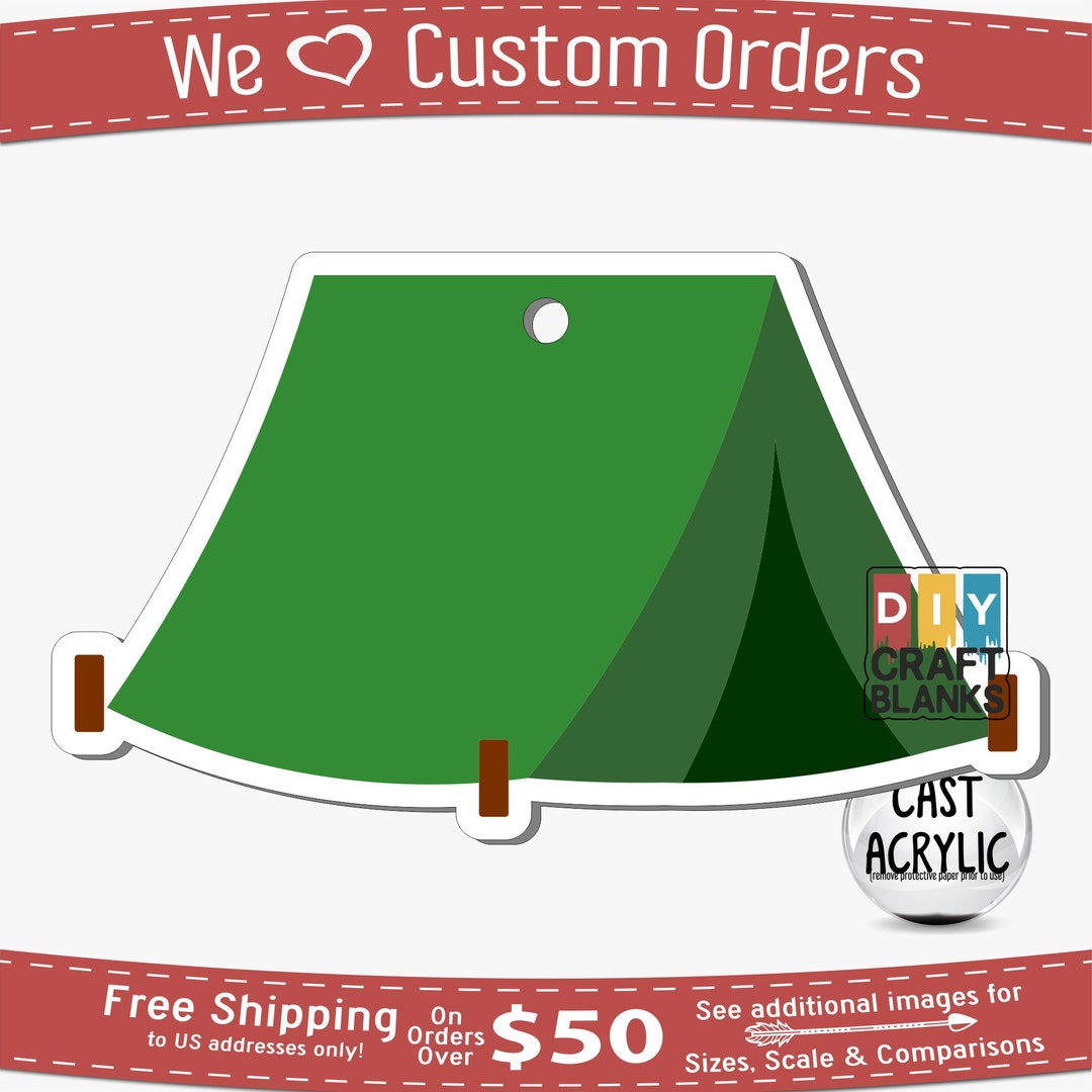 Pup Tent, Tent, Camping, Keychain, Badge Reel, DIY, Craft, Blank, Phone