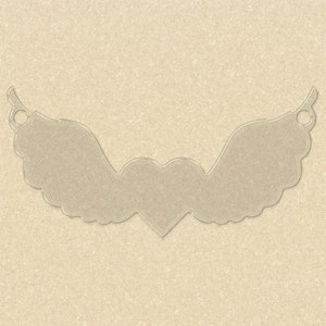 Five (5) or Ten (10) - Angel Heart and Wings with TWO HOLES Acrylic Blanks for Key Chains and Crafting