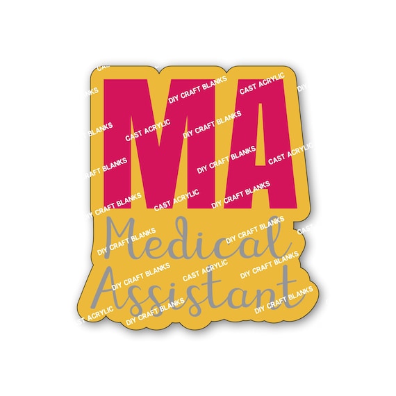 Medical Assistant, MA, Keychain, Badge Reel, DIY, Craft, Blank