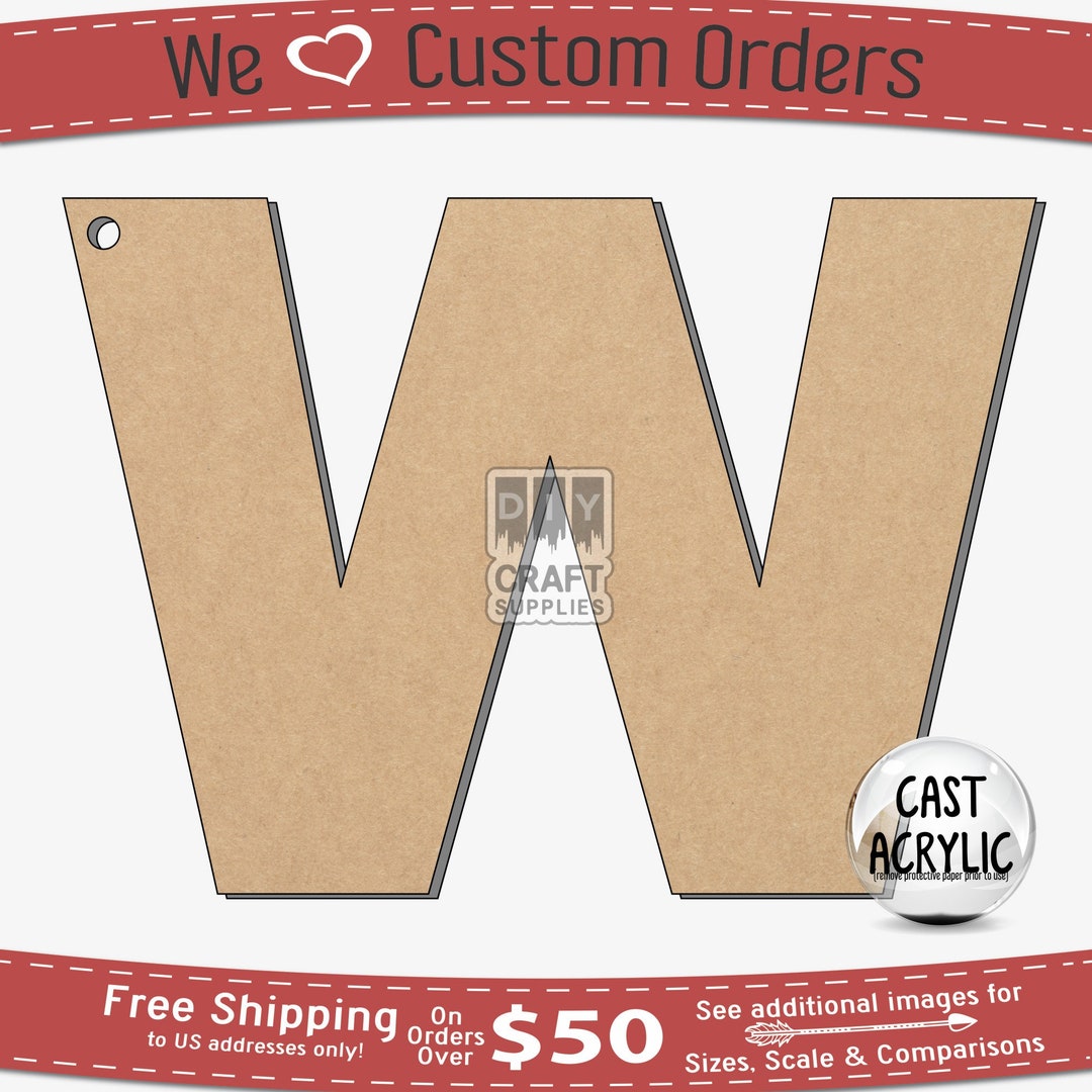 Letter W Acrylic Craft Blank: Sans Serif Arial Black, DIY Keychain - Etsy