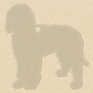 Zes (6) of twaalf (12) - Labradoodle acryl sleutelhanger leeg, 2&quot; Labradoodle helder
