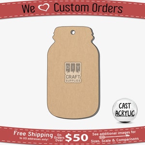 Acrylic Mason Jar Blank: DIY Keychain Craft Shape