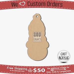 Snowman Acrylic Blank: DIY Keychain, Badge Reel, Phone Grip