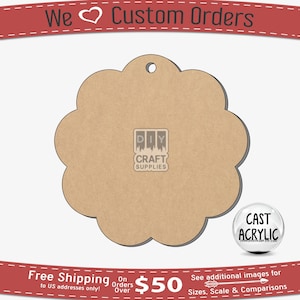 Scallop 9, Clear Acrylic Scallop Blanks for Key Chains, Acrylic Scalloped Blanks, Clear Acrylic Scallop Shaped Key Chain Blank, Scallop