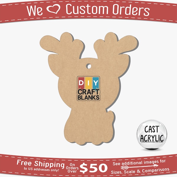 Deer, Cartoon Deer, DIY, Craft, Blank, Badge Reel, Phone Grip, Keychain