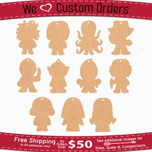 Sample Pack of Clear Acrylic Horror Movie Acrylic Craft Blanks of your favorite Halloween Themed Characters - Inspired by the films!